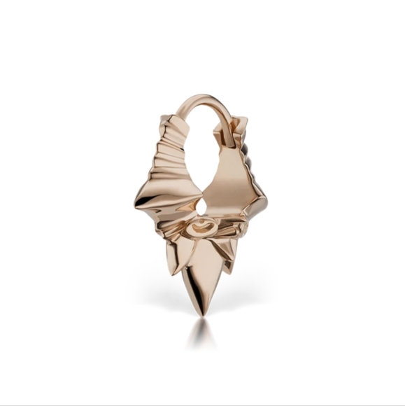 14k Rose Gold Javanese Spike Hoop - Picture 2 of 4